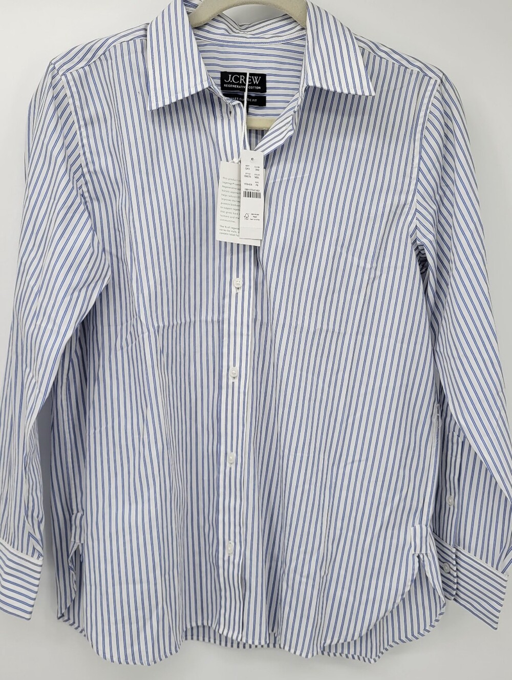J Crew Jules classic-fit shirt in striped cotton poplin CN878 Size 8 Petite NEW - Picture 4 of 7